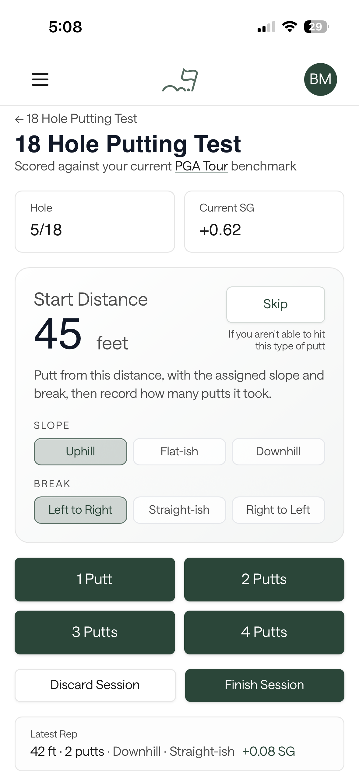 Practice / Train screenshot